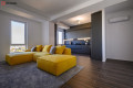Bucătărie modernă liniară fronturi MDF vopsit mat Negru MOD35